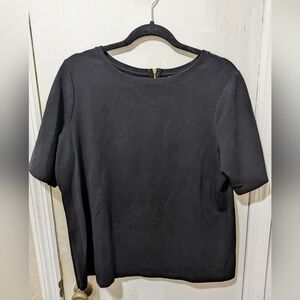 Chico's Classic Black Short Sleeve Women's Top, Size Large